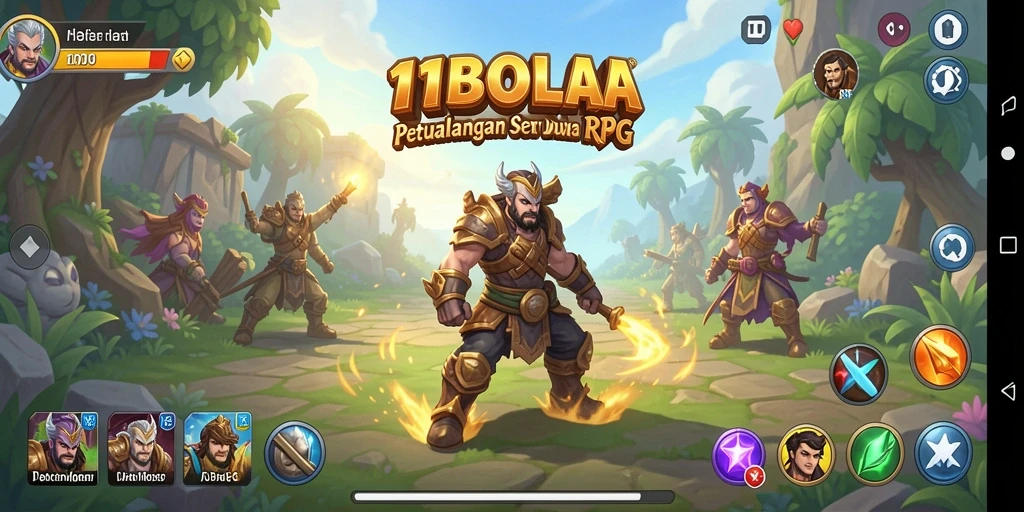 Screenshot gameplay 11BOLA menunjukkan pertarungan seru dan eksplorasi yang mendalam.