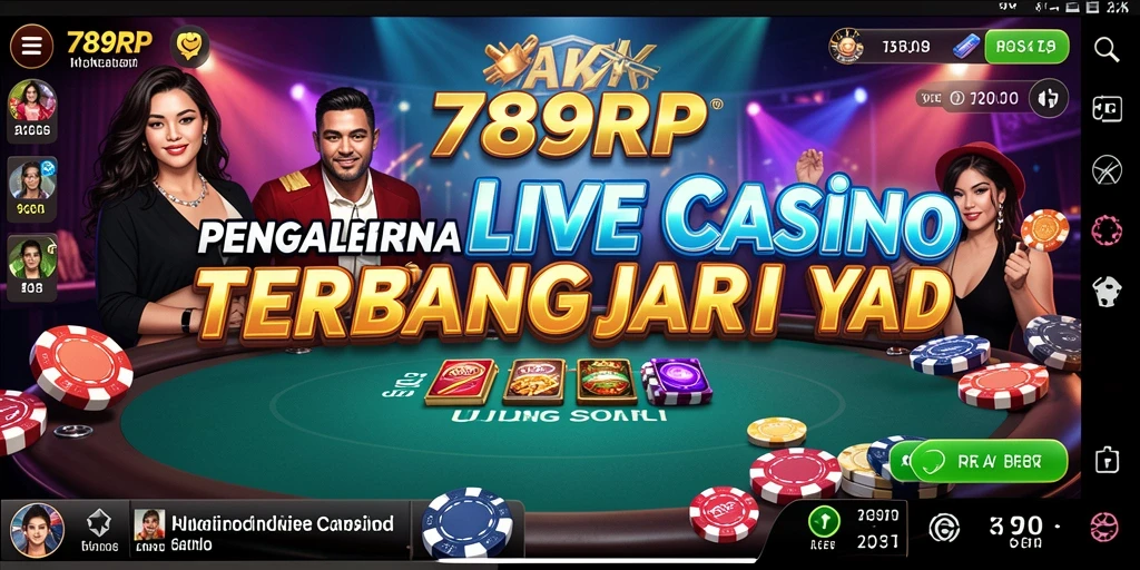 Screenshot menunjukkan gameplay Live Casino yang mendebarkan dan interaksi dealer langsung.