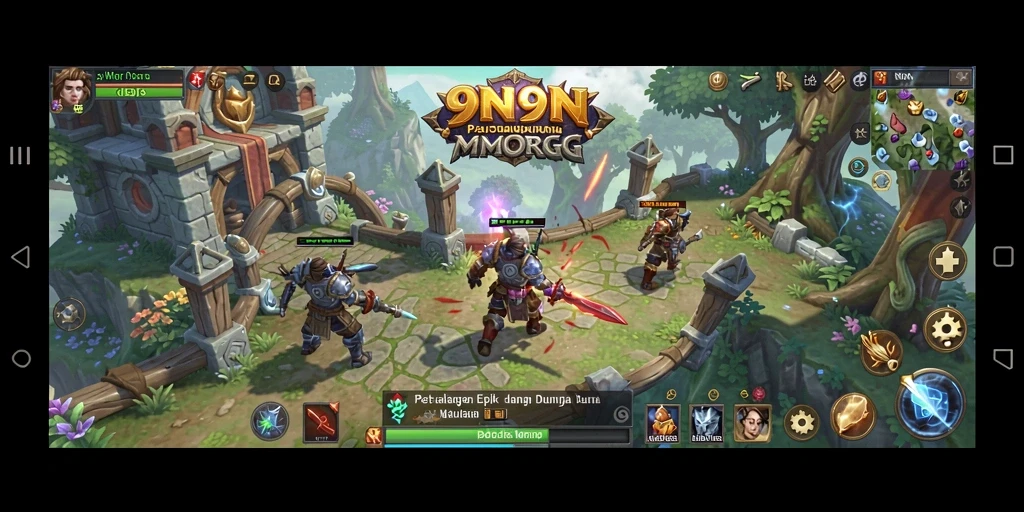 Tampilan menarik gameplay 9N9N dalam dunia MMORPG.