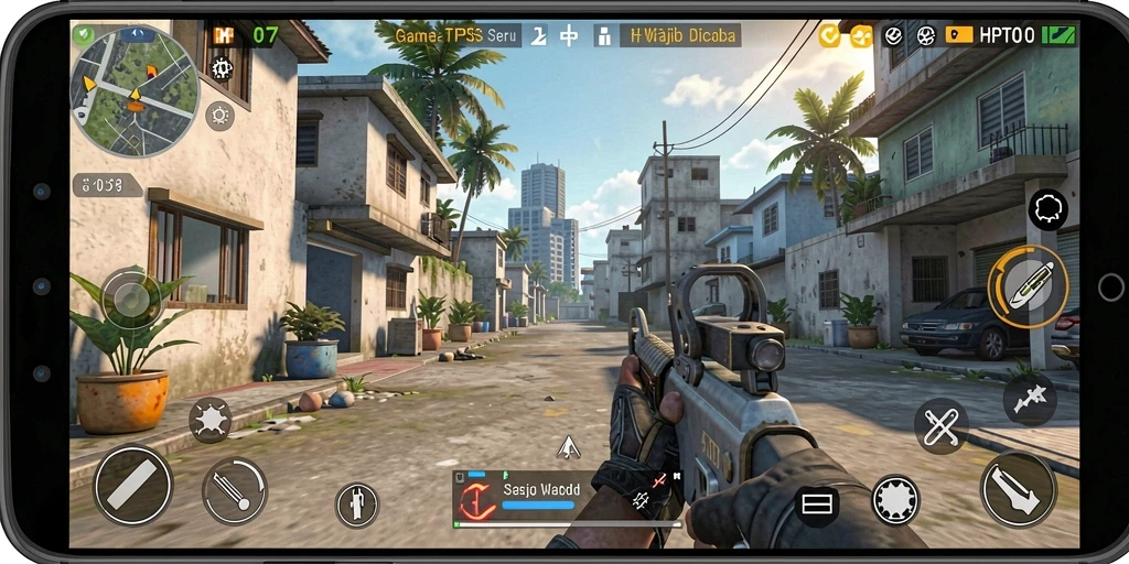 Tangkapan layar HPTOTO menampilkan aksi seru dalam gameplay TPS.