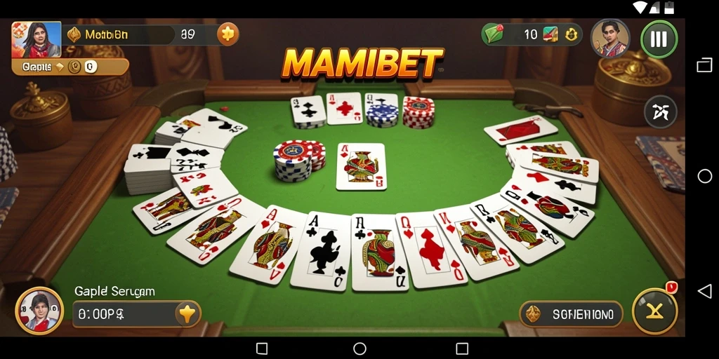 Screenshot MAMIBET menampilkan gameplay seru permainan Gaple.