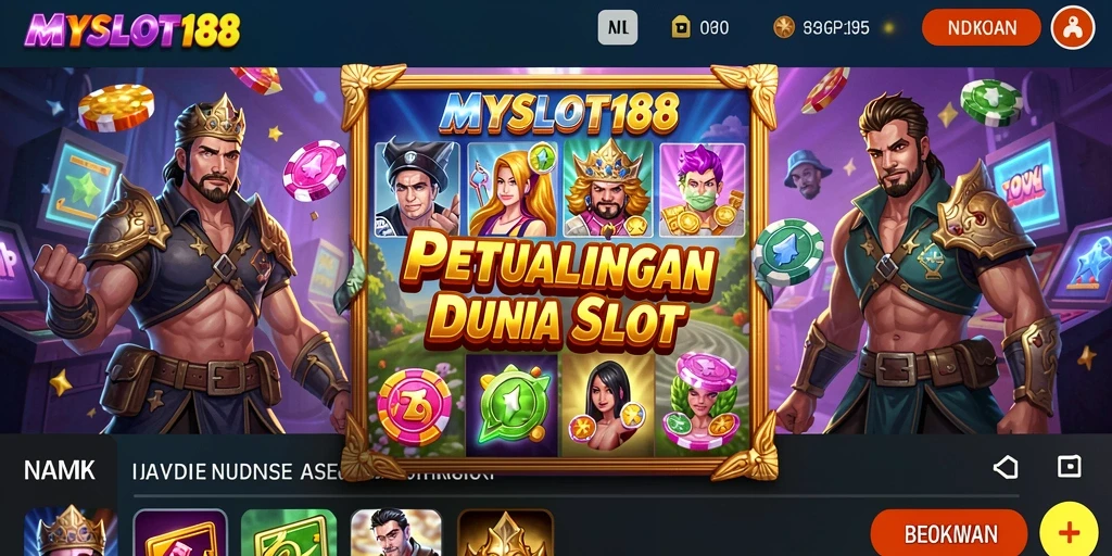 Screeshot utama MYSLOT188 menampilkan gameplay slot yang mendebarkan.