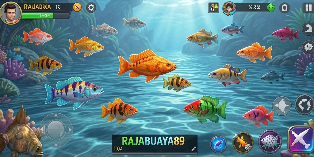 Tampilan gameplay seru dari RAJABUAYA89 saat menangkap ikan.