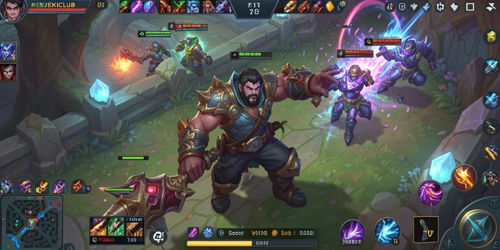 Screenshot gameplay REJEKICLUB menampilkan pertempuran seru antar pemain.