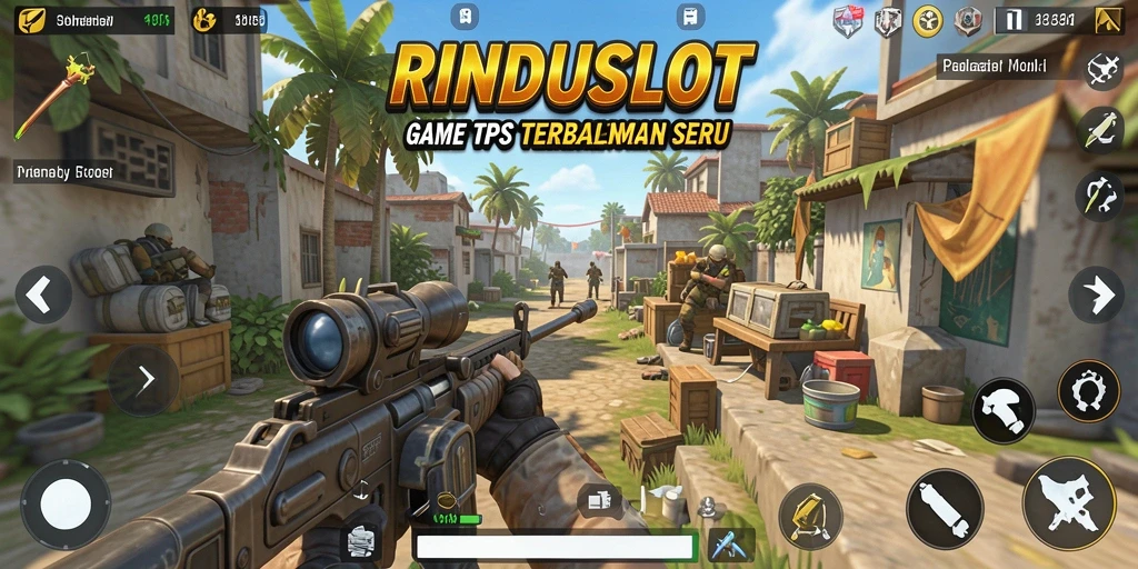 Screenshot gameplay RINDUSLOT menampilkan aksi tembak-menembak yang intens.