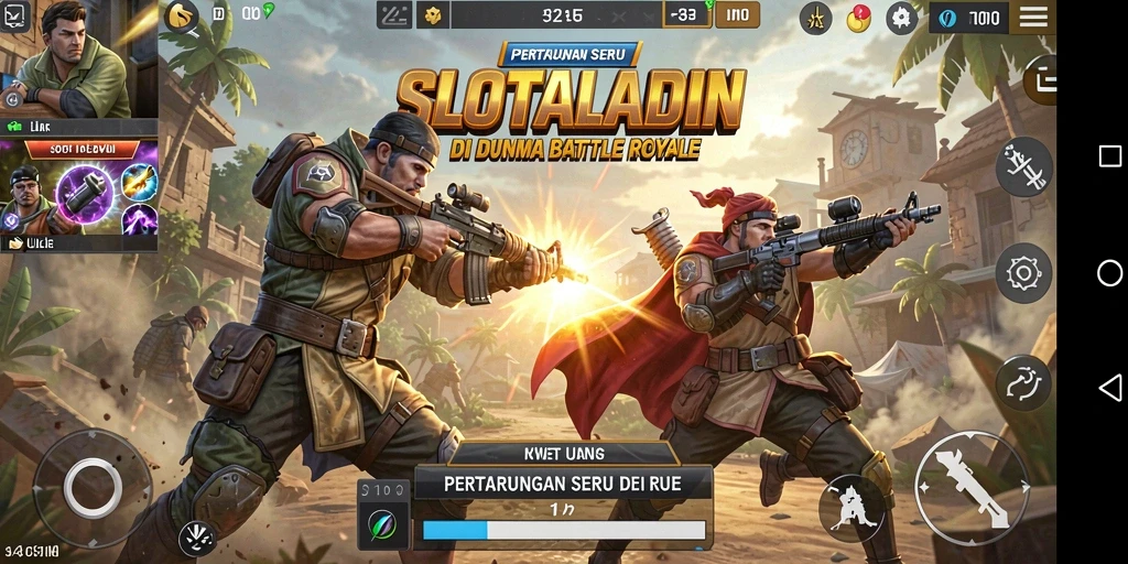 Gameplay seru dan menegangkan di SLOTALADIN dengan karakter bertarung.