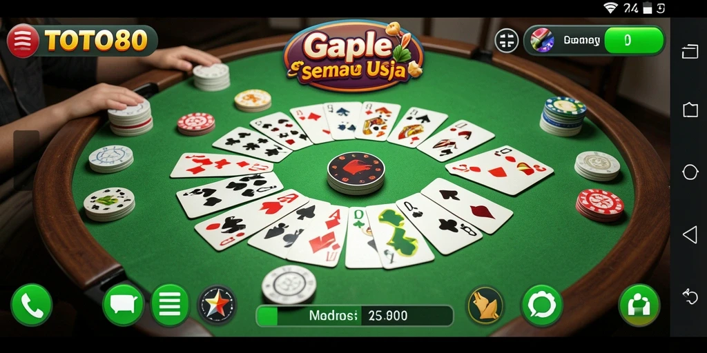 Screenshot TOTO80 menampilkan momen seru saat bermain Gaple.