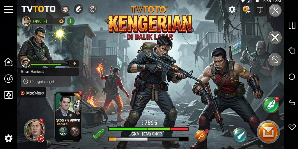 Tangkapan layar gameplay menegangkan dari TVTOTO yang menunjukkan suasana horor.