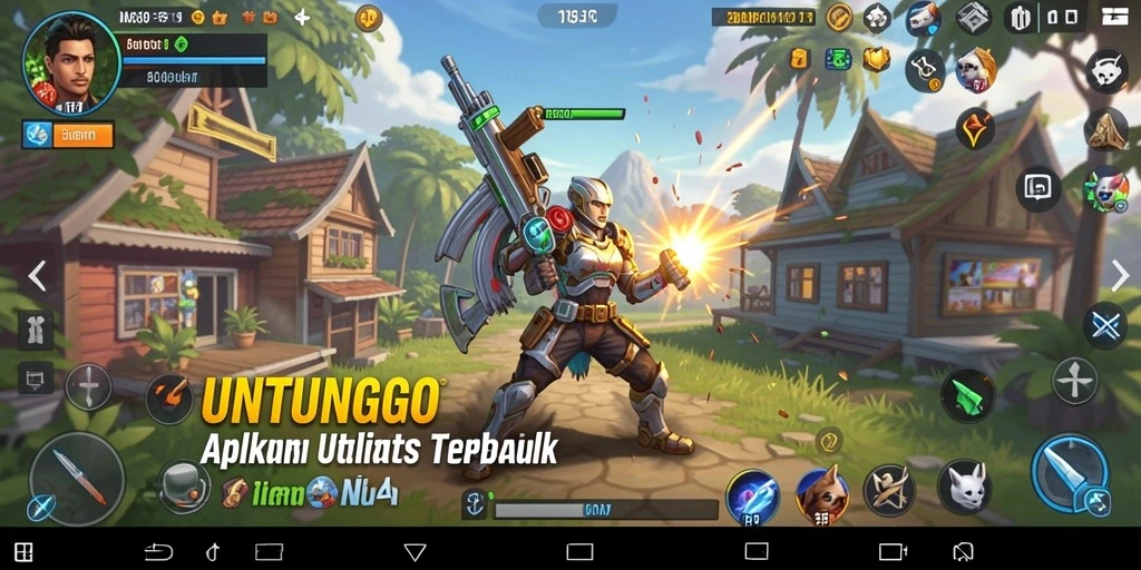 Tampilan utama UNTUNGGO dengan berbagai fitur utility yang bermanfaat.