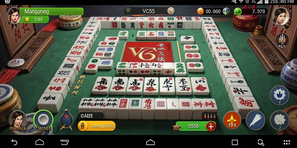 Tampilan gameplay Mahjong yang menarik dan menyenangkan.