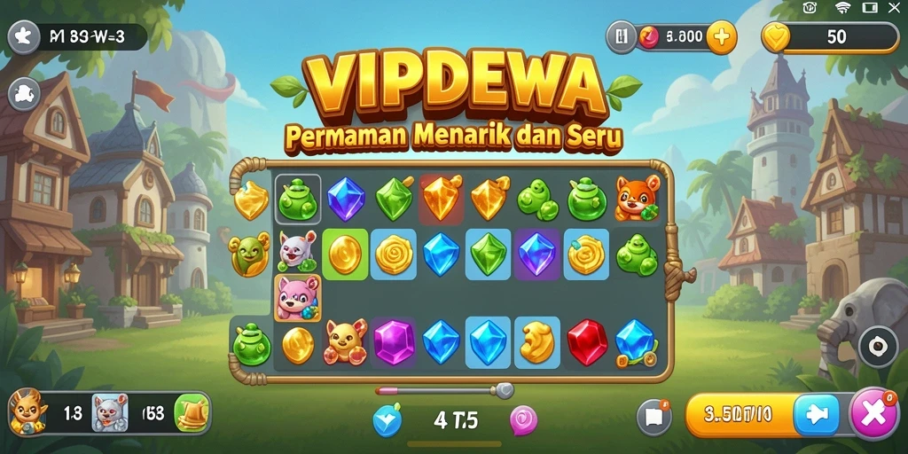 Tampilan gameplay menarik dari VIPDEWA dengan elemen Match-3 yang dinamis.